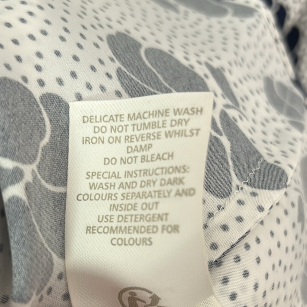Boden White Midi Dress with Navy Floral Print - Picture 9 of 10